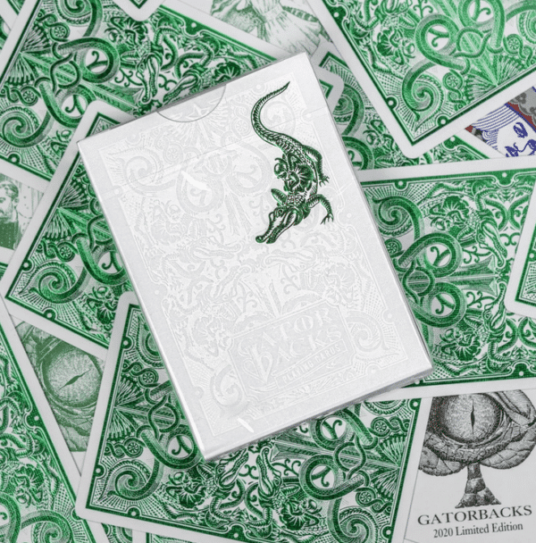 Gatorback Signed Silver & Green Set Playing Cards by David Blaine / RedBlackInc - Image 2