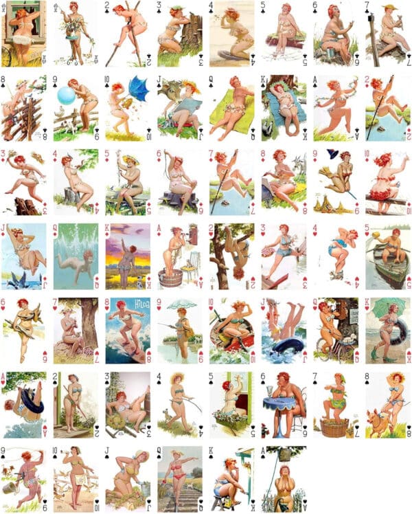 Hilda Playing Cards Chubby Redhead Sexy Girl Pin-Up Swimsuit Plus Size - Image 2