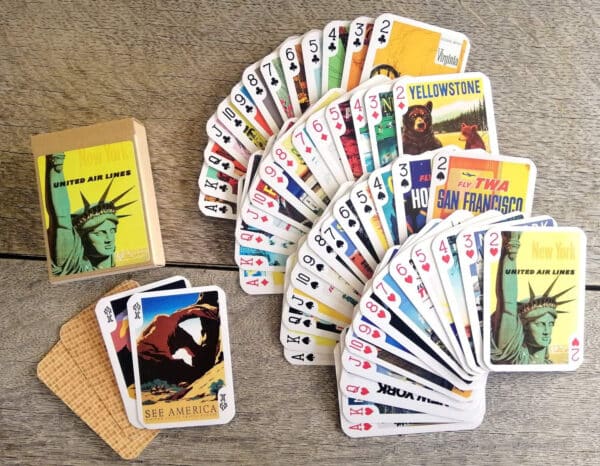 Travel USA Playing Cards Vintage Airline Railroad Poster - Image 3
