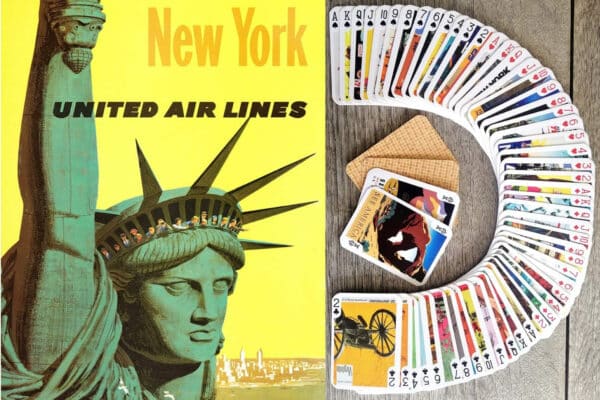 Travel USA Playing Cards Vintage Airline Railroad Poster