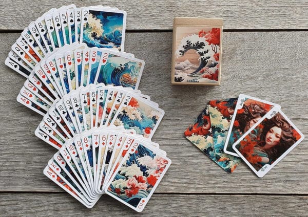 Roaring Waves & Majestic Beasts Playing Cards - Hokusai's Great Wave Inspired - Image 3