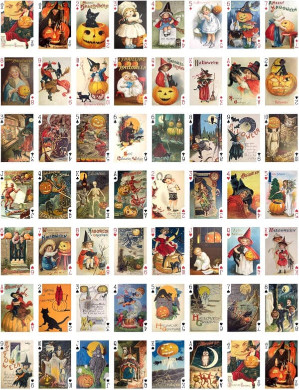 Antique/Vintage Halloween Postcard Art Playing Cards - Devil Witch Black Cat - Image 3