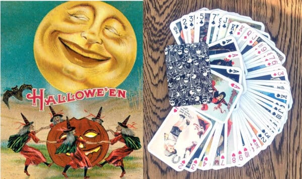 Antique/Vintage Halloween Postcard Art Playing Cards - Devil Witch Black Cat