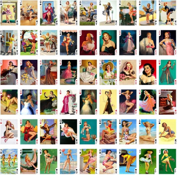 Pin-Up Girls Playing Cards Vintage Retro by Art Frahm - Image 2