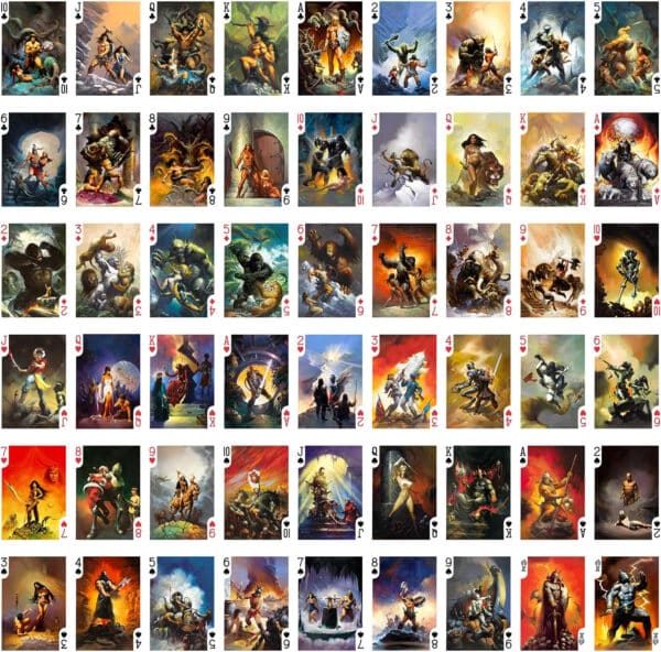 Ken Kelly FANTASY Playing Cards - Frazetta, Conan, KISS, Sword & Sorcery Art - Image 2