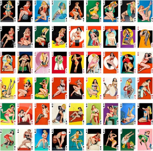 Pin-Up Girls Playing Cards Vintage Retro Poster Art by Peter Driben - Image 2