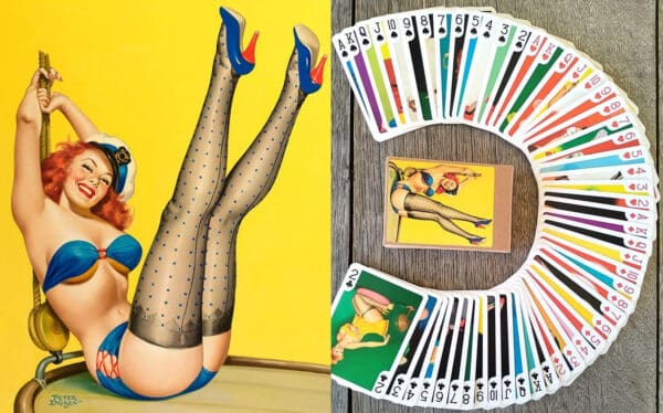 Pin-Up Girls Playing Cards Vintage Retro Poster Art by Peter Driben
