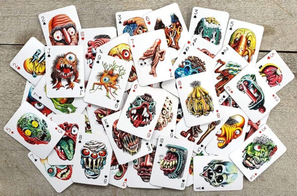 Ugly Monsters (1960s-70s Topps Sticker Basil Wolverton Replica) Playing Cards - Image 4