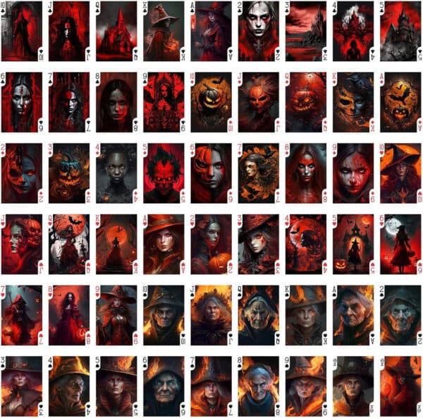 Gothic Witch Halloween Playing Cards - Amazing Dark Bloody Pagan Wicca Art - Image 2