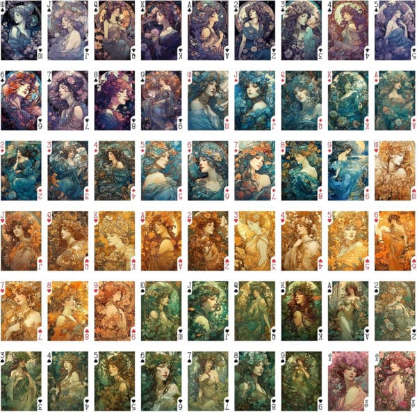 Alphonse Mucha Art Nouveau inspired - Lady Fairy Playing Cards - Image 2