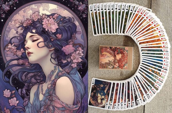 Alphonse Mucha Art Nouveau inspired - Lady Fairy Playing Cards