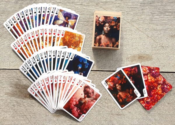 Beautiful Black Women Fairy Vintage Art Nouveau Playing Cards - Image 3