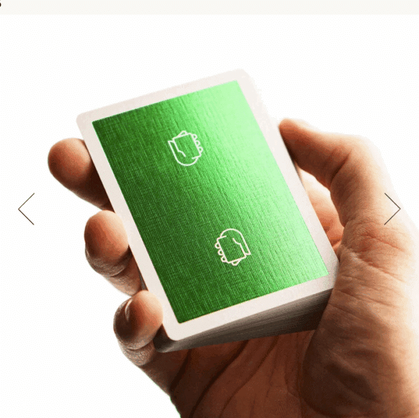 Green Foil Logo Playing Cards by Dealersgrip