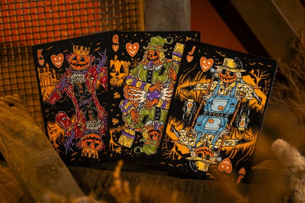 Halloween Tales Playing Cards (V2 GILDED Theatre Edition -Black) by Good Pals - Image 3