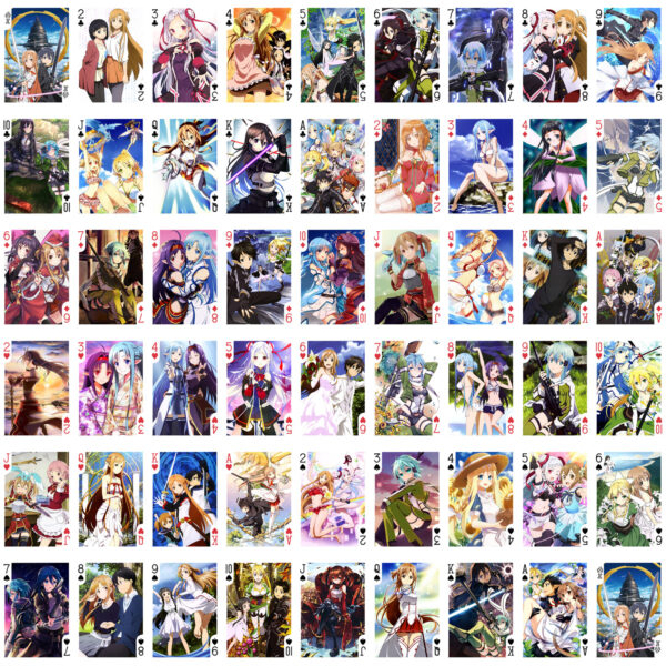 SAO Kirito Asuna Manga Sword Art Online Anime Playing Cards - Image 5