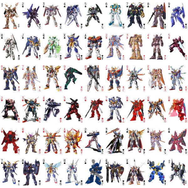 Gundam Battle MECH Robots Japan Manga Anime Character Art Playing Cards - Image 2