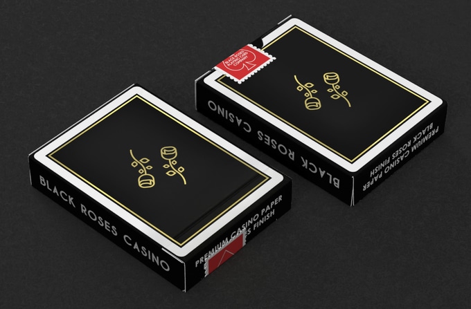 Gold Foil Black Roses Casino Playing Cards by Daniel