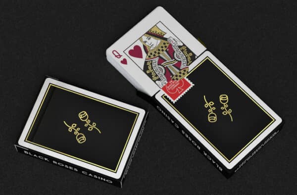 Gold Foil Black Roses Casino Playing Cards by Daniel Schneider