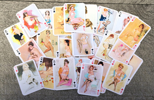 Fritz Willis 1950s-60s Pin-Up Art (Garters, Corsets, Lingerie) Playing Cards - Image 2