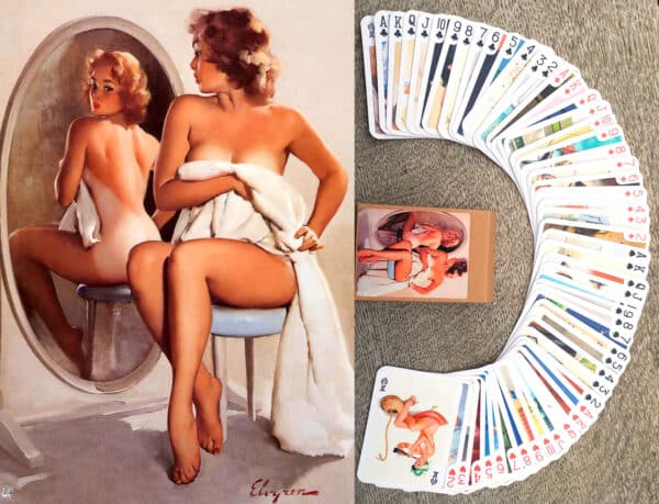 Gil Elvgren Vintage Pin-up Art (Corset, Thigh Highs, Lingerie) Playing Cards