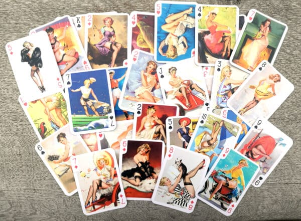 Gil Elvgren Vintage Pin-up Art (Corset, Thigh Highs, Lingerie) Playing Cards - Image 4
