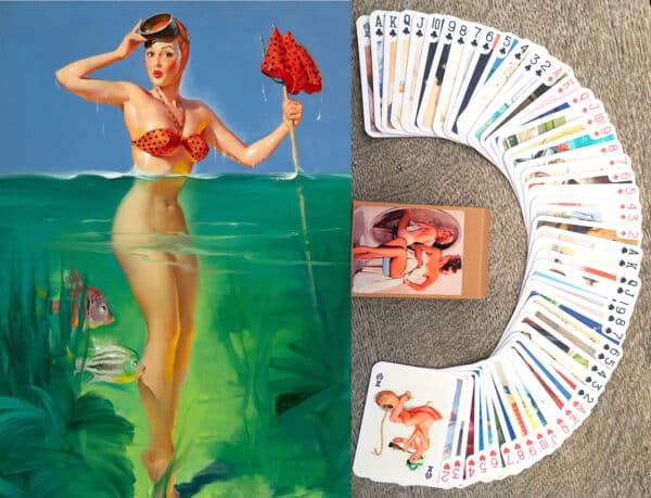 Gil Elvgren Vintage Pin-up Art (Corset, Thigh Highs, Lingerie) Playing Cards - Image 3
