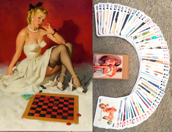 Gil Elvgren Vintage Pin-up Art (Corset, Thigh Highs, Lingerie) Playing Cards - Image 2