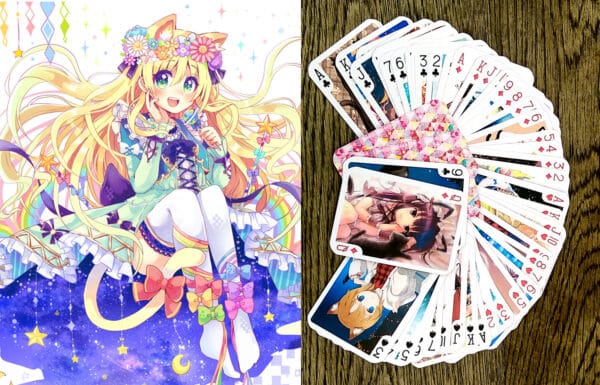 Koshizu Kawaii Neko Catgirl Anime Manga Fan Art Pin-Up Playing Cards