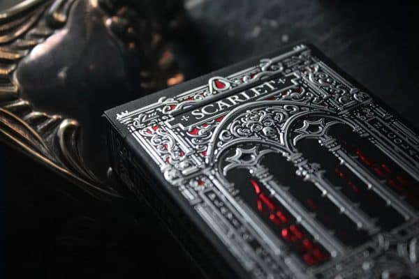 Iron Hollow-Scarlet Red Gilt Edged Playing Cards by Nicolai Aaroe