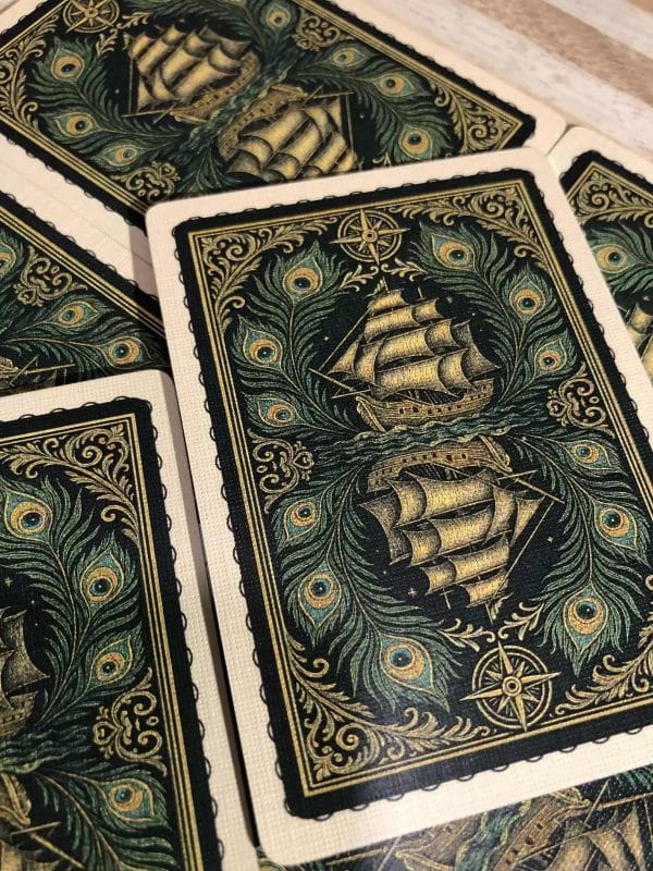 Thalassic- Green Galleon Playing Cards Green Gilt Edged by Marianne Larsen - Image 2