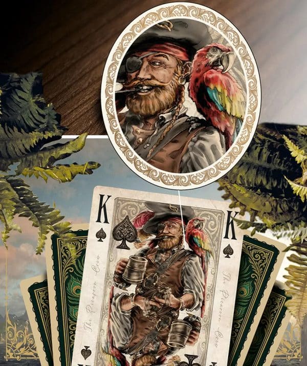 Thalassic- Green Galleon Playing Cards Green Gilt Edged by Marianne Larsen - Image 5