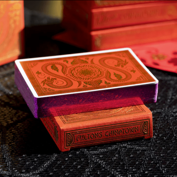 Fultons Chinatown V2 Limited Gilded Edition- Pink Plum Playing Cards by Fulton