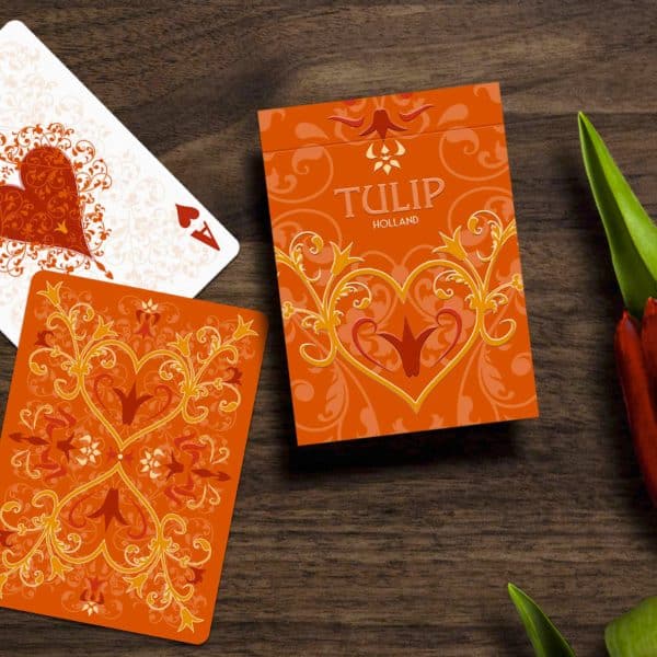 Tulip Playing Cards- Orange borderless by Dutch Card House