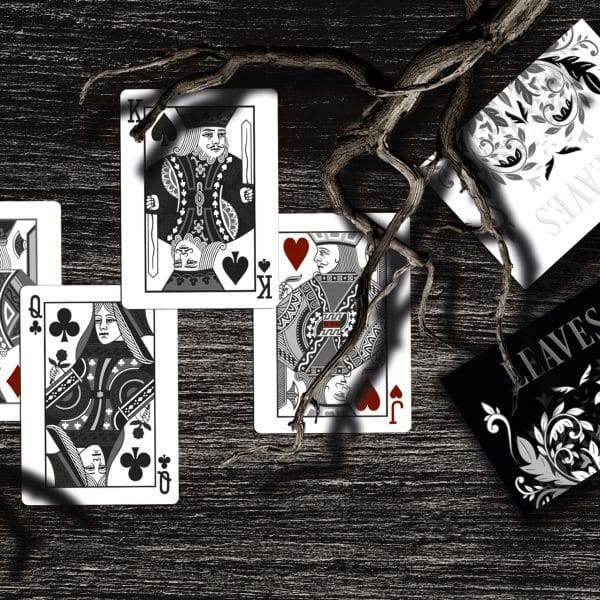 Leaves Playing Cards - Shadow Collector's Edition White by Dutch Card House - Image 9