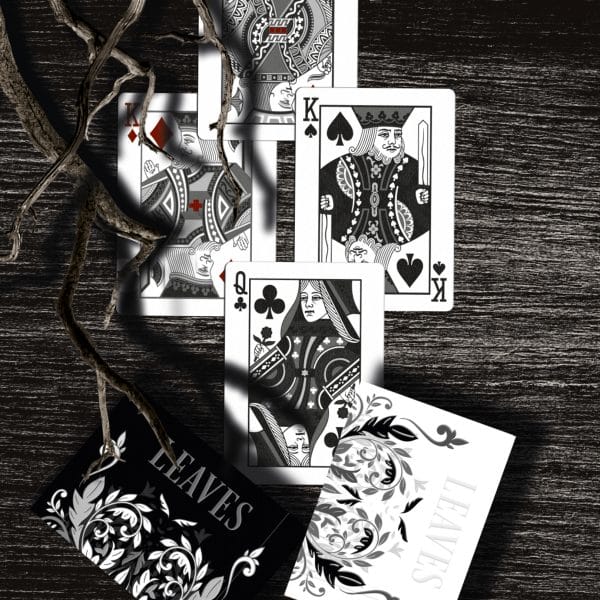 Leaves Playing Cards - Shadow Collector's Edition White by Dutch Card House - Image 7