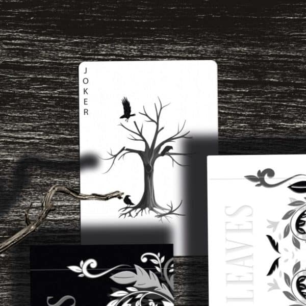 Leaves Playing Cards - Shadow Collector's Edition White by Dutch Card House - Image 3