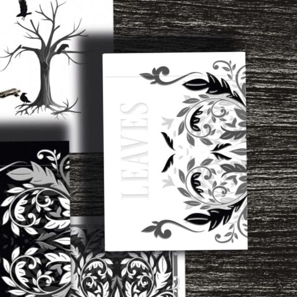 Leaves Playing Cards - Shadow Collector's Edition White by Dutch Card House - Image 2