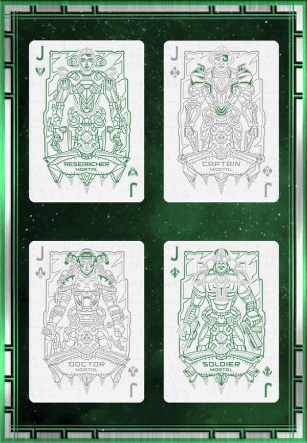 Cosmo Voyager: Green Space Pod GILDED Edition Playing Cards by Card Mafia - Image 3