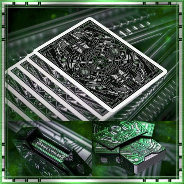 Cosmo Voyager: Green Space Pod GILDED Edition Playing Cards by Card Mafia - Image 2