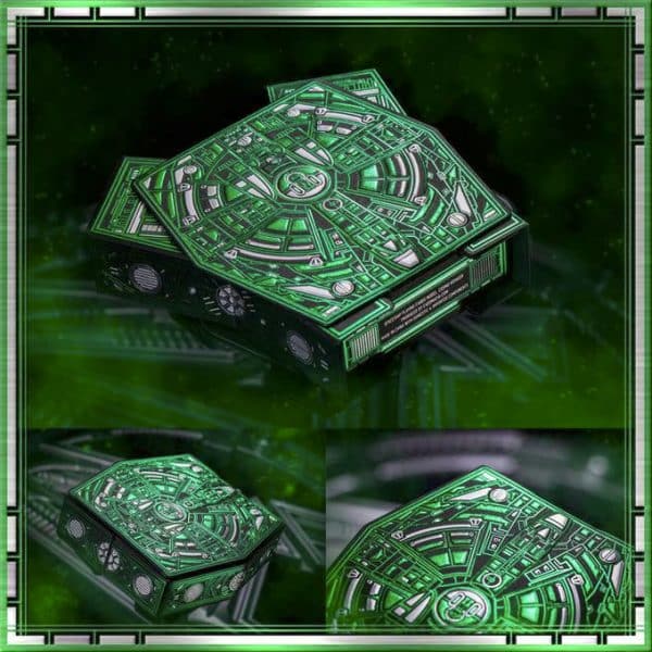 Cosmo Voyager: Green Space Pod GILDED Edition Playing Cards by Card Mafia