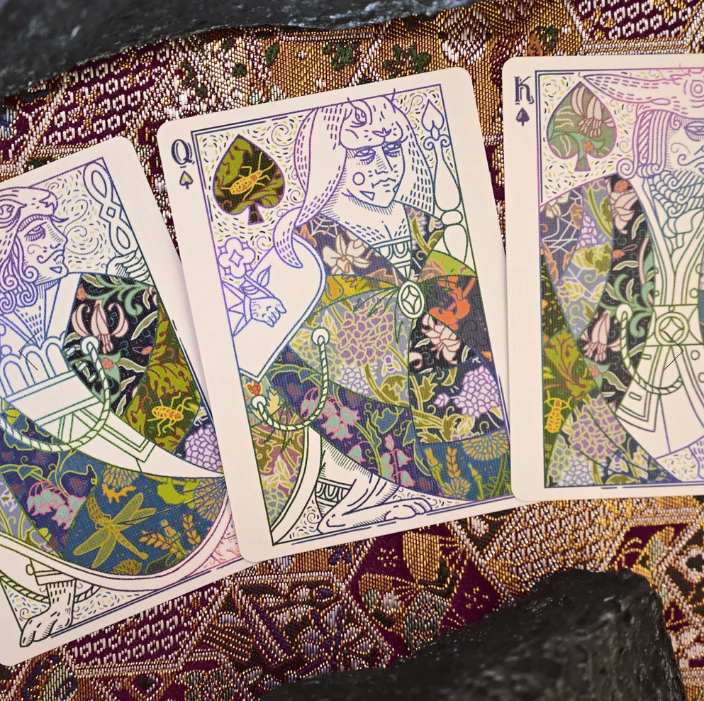 Dyed Patternwork (Hydrangea and Honey Bees) Playing Cards by Jack