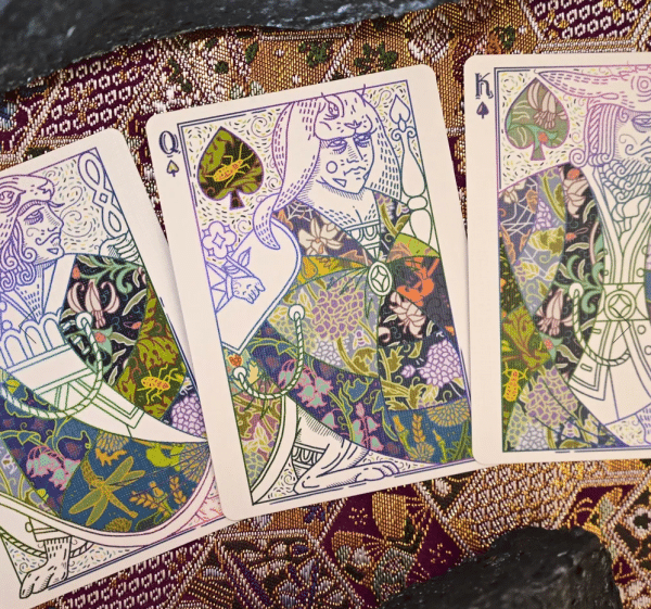 Dyed Patternwork (Hydrangea and Honey Bees) Playing Cards by Jack Brutus Penny - Image 3
