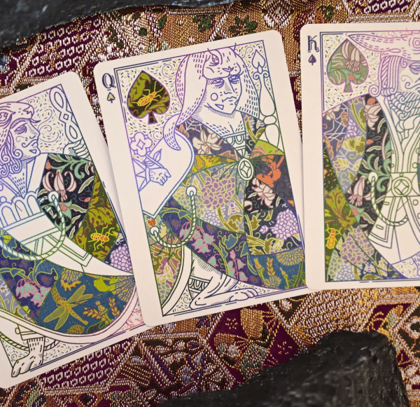 Dyed Patternwork (Dandelions and Dragonflies) Playing Cards by Jack Brutus Penny - Image 3