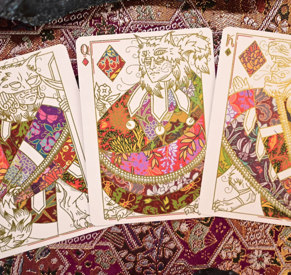 Gilded Patternwork (Lillies and Ladybirds) Playing Cards by Jack Brutus Penny - Image 4