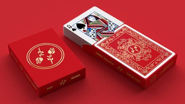 Red Roses Gold Foil Playing Cards (Fully Marked) by Daniel Schneider