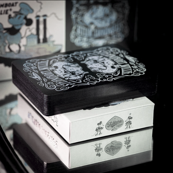 Steamboat Willie Limited Gilded- Black Playing Cards by Fulton