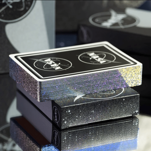 NASA Black Hole “Meatball” Logo Gilded Edition- Silver Playing Cards by Fulton