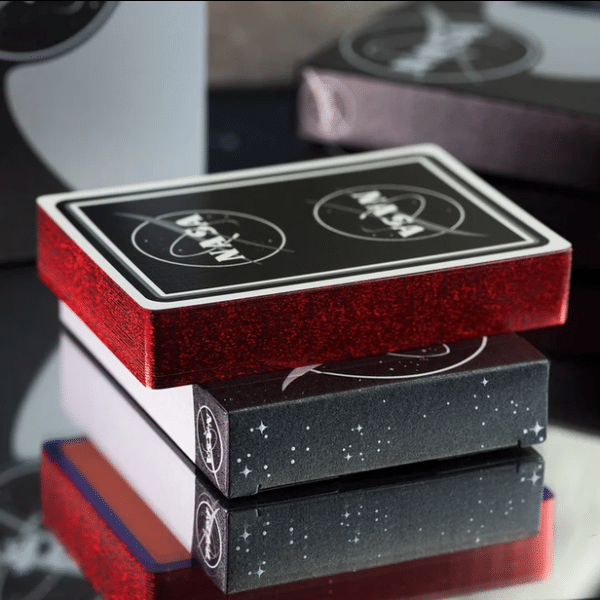 NASA Black Hole “Meatball” Logo Gilded Edition- Red Playing Cards by Fulton