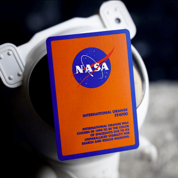 NASA Holographic Foil “Meatball” Logo Gilded- Silver Playing Cards by Fulton - Image 14