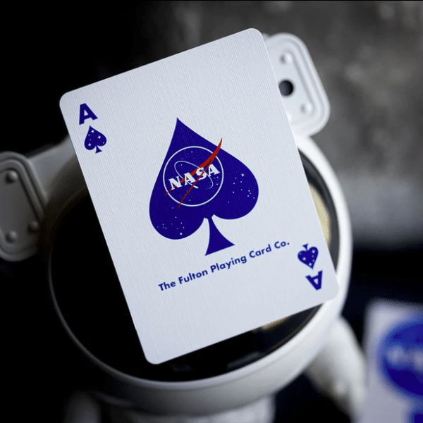 NASA Holographic Foil “Meatball” Logo Gilded- Silver Playing Cards by Fulton - Image 5